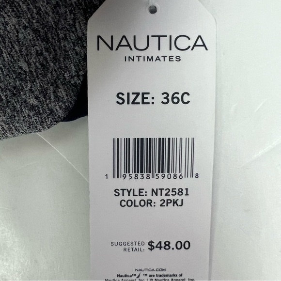 Nautica Women’s Bras Sz 36C Lot/2 Hidden Wire Lounge Bras Multi Color Underwire - Picture 6 of 9